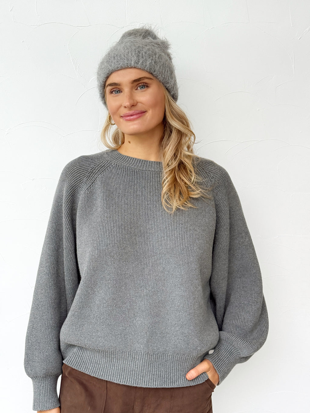 Mohair Beanie - Grey
