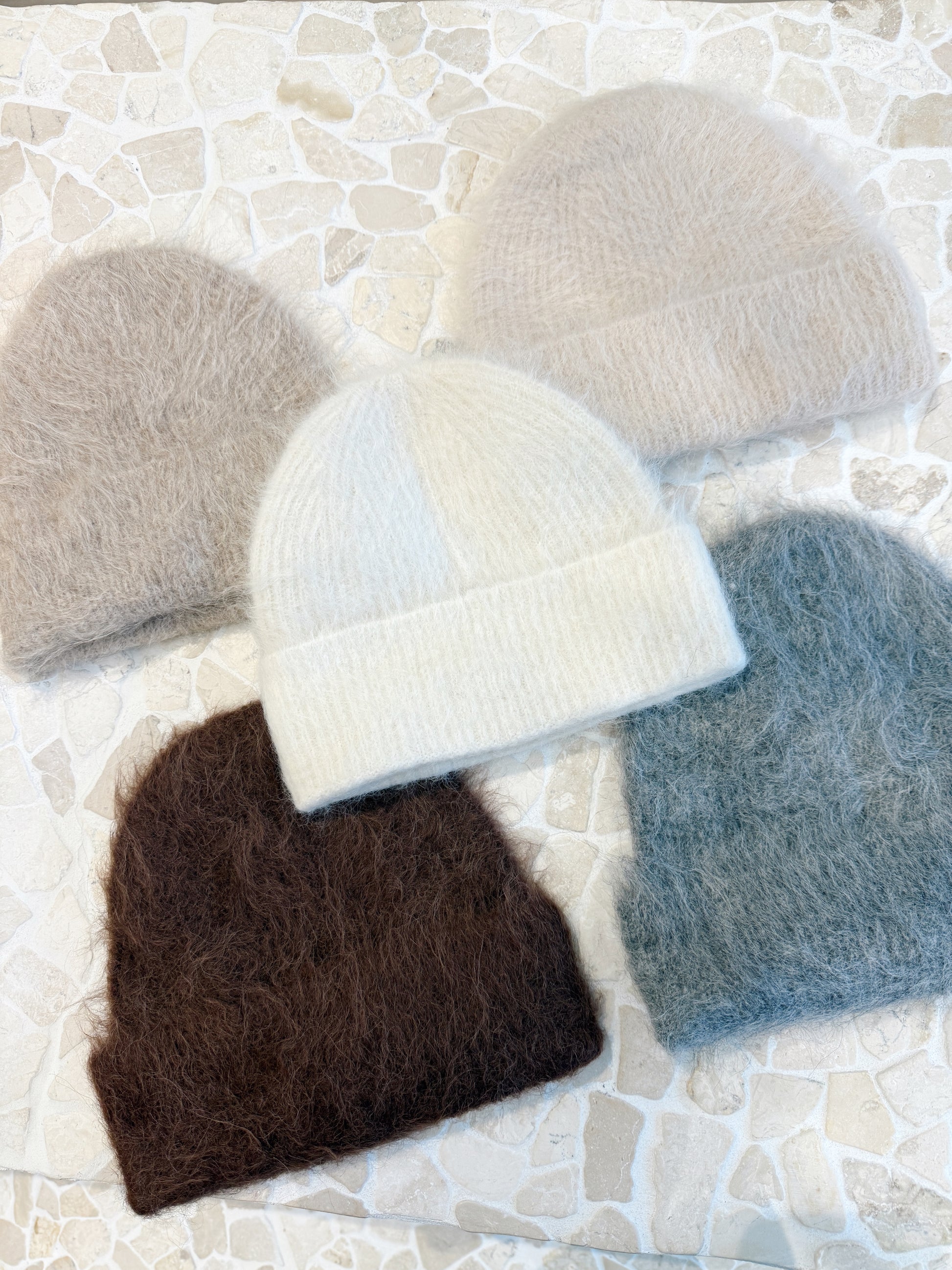 Mohair Beanie - Beige