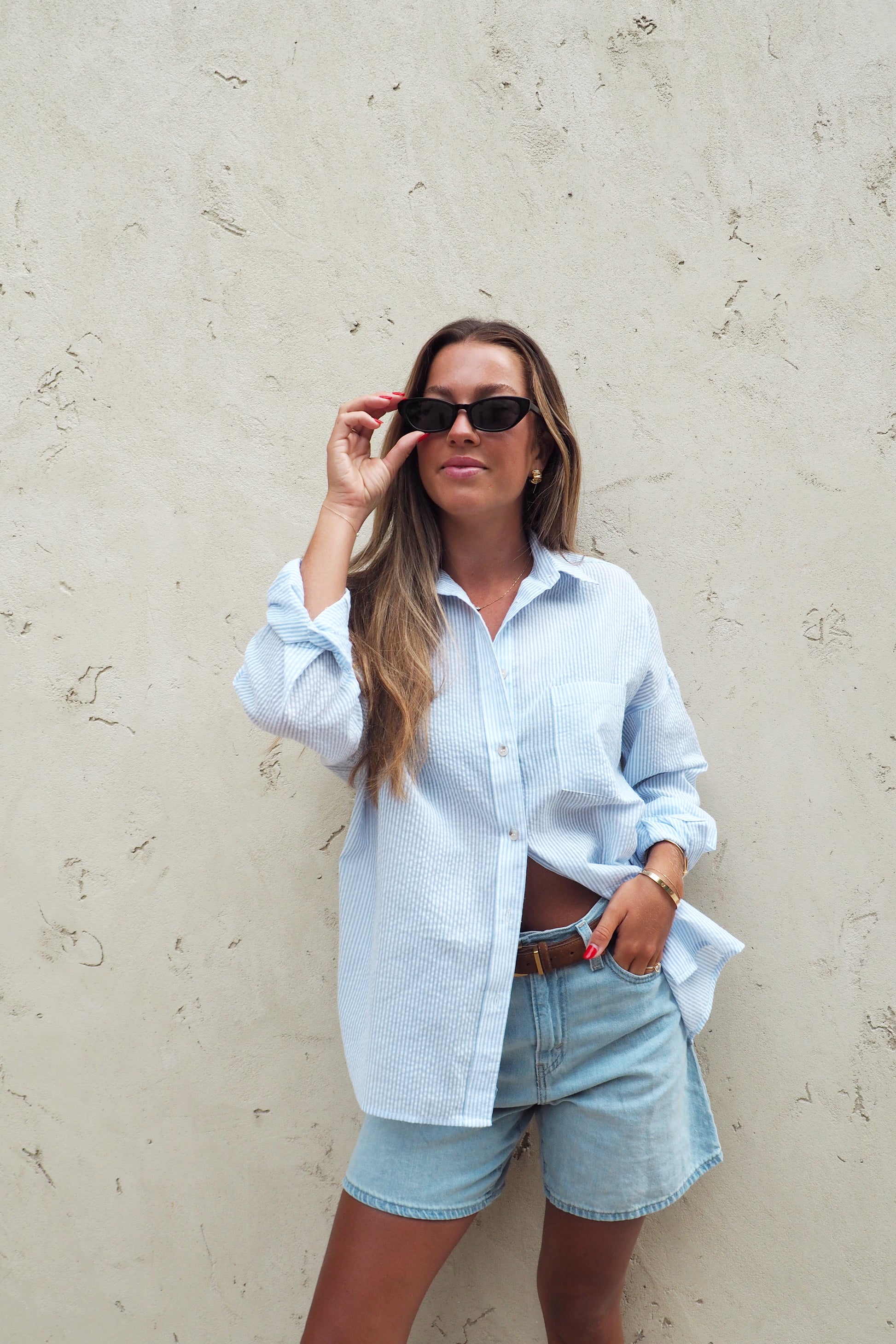 Soleil Stripe Shirt - Sky Blue