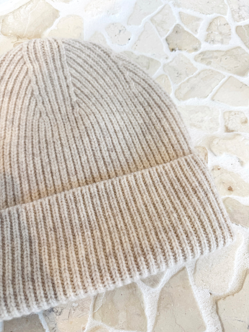 Merino Wool Beanie - Oat Marle