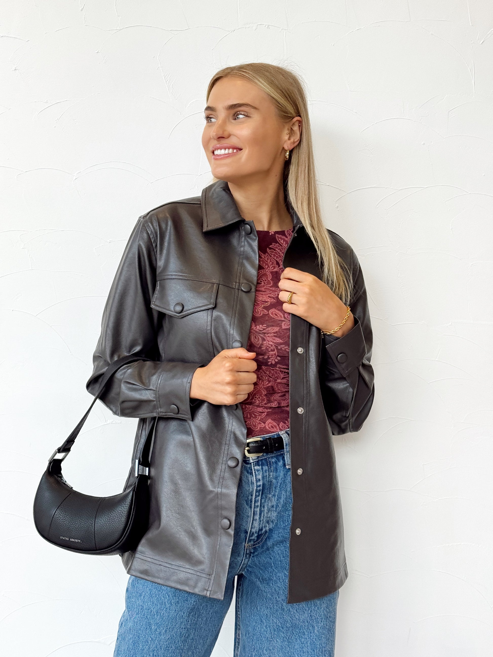 Marshall PU Shacket - Graphite