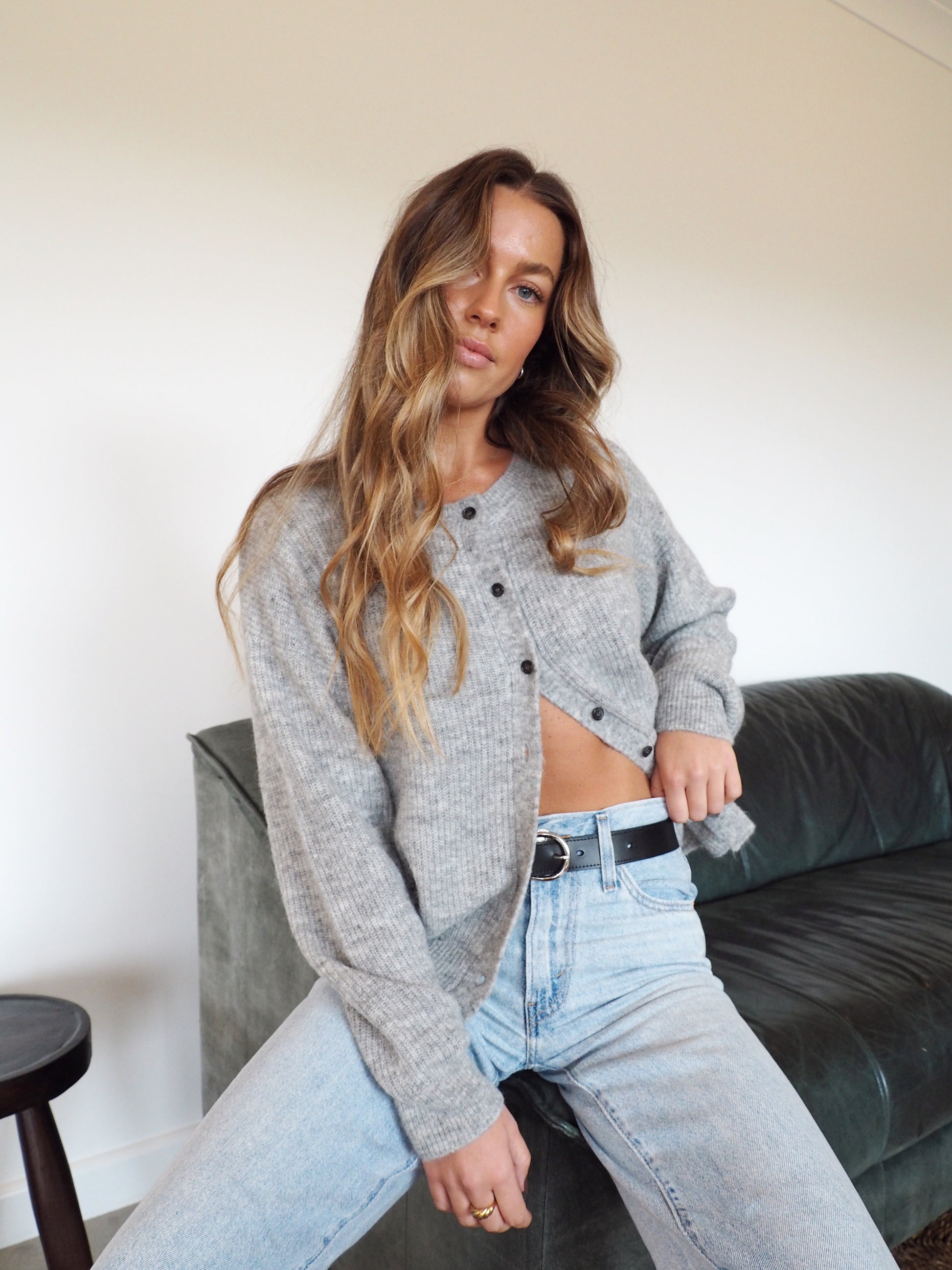 Finley Alpaca Cardigan - Grey Marle