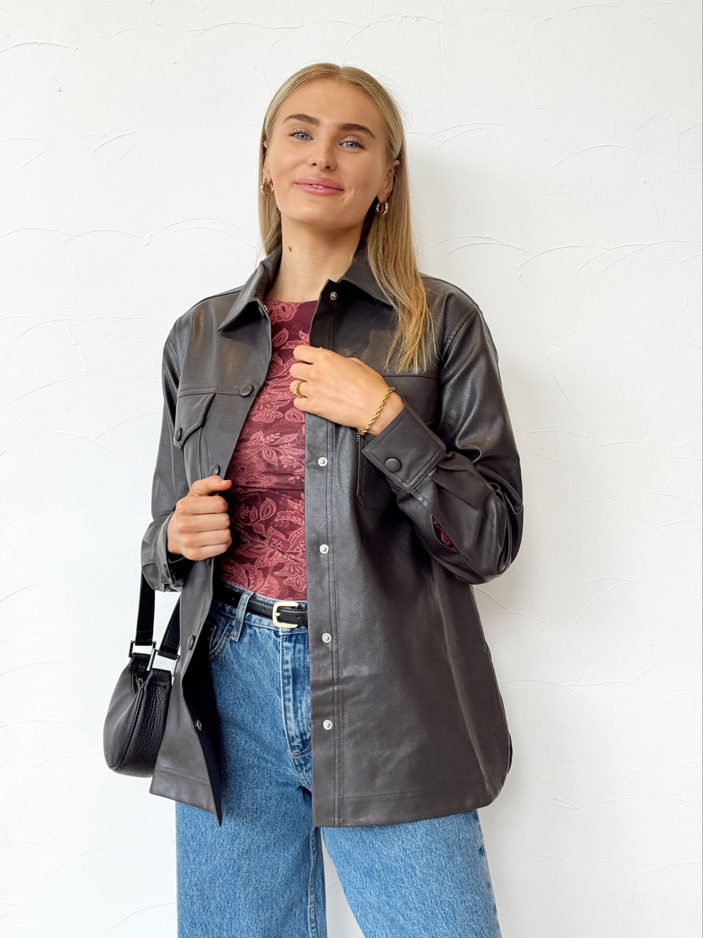 Marshall PU Shacket - Graphite