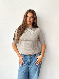 Adalia Half Sleeve Top - Steel