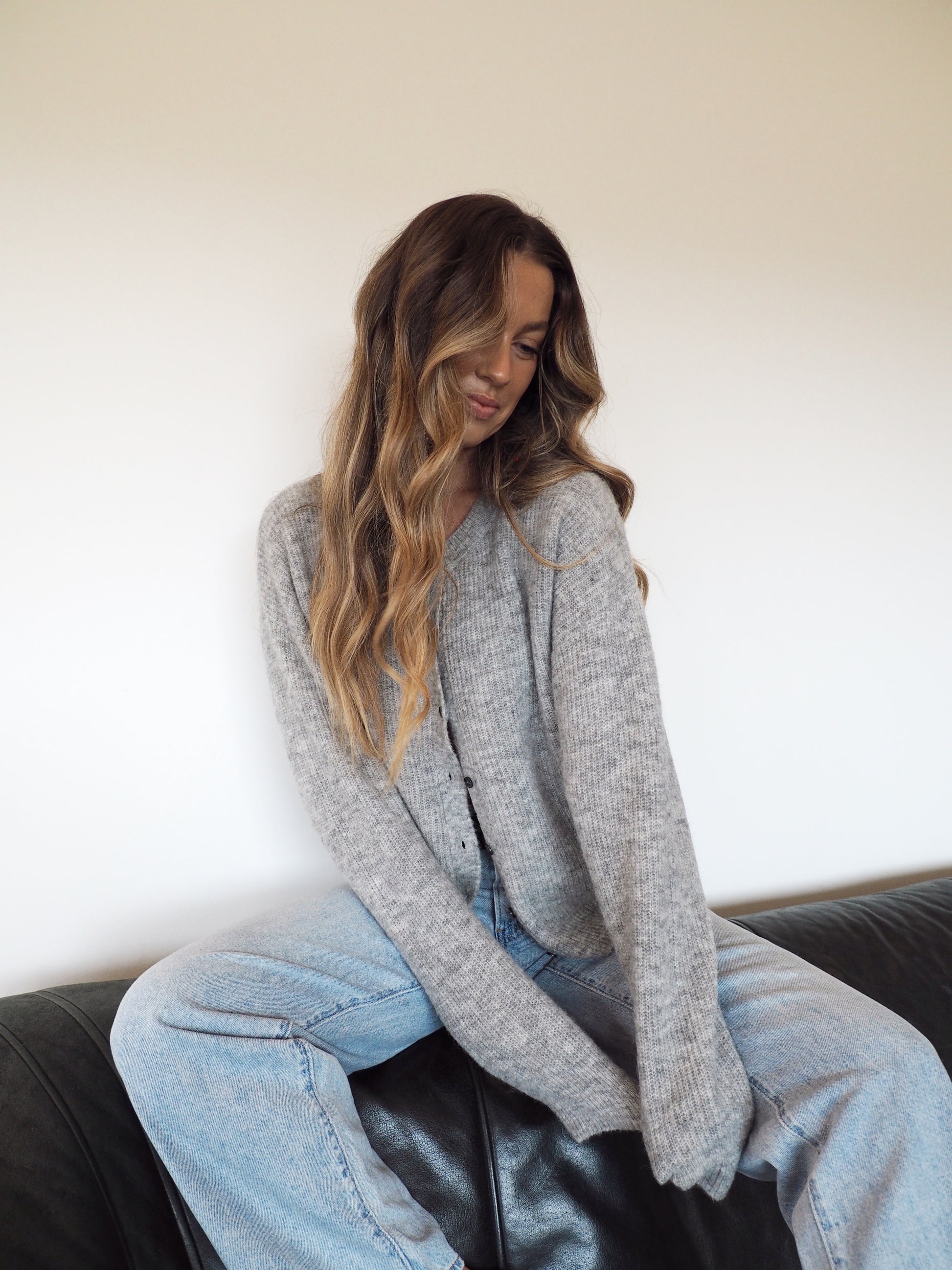 Finley Alpaca Cardigan - Grey Marle