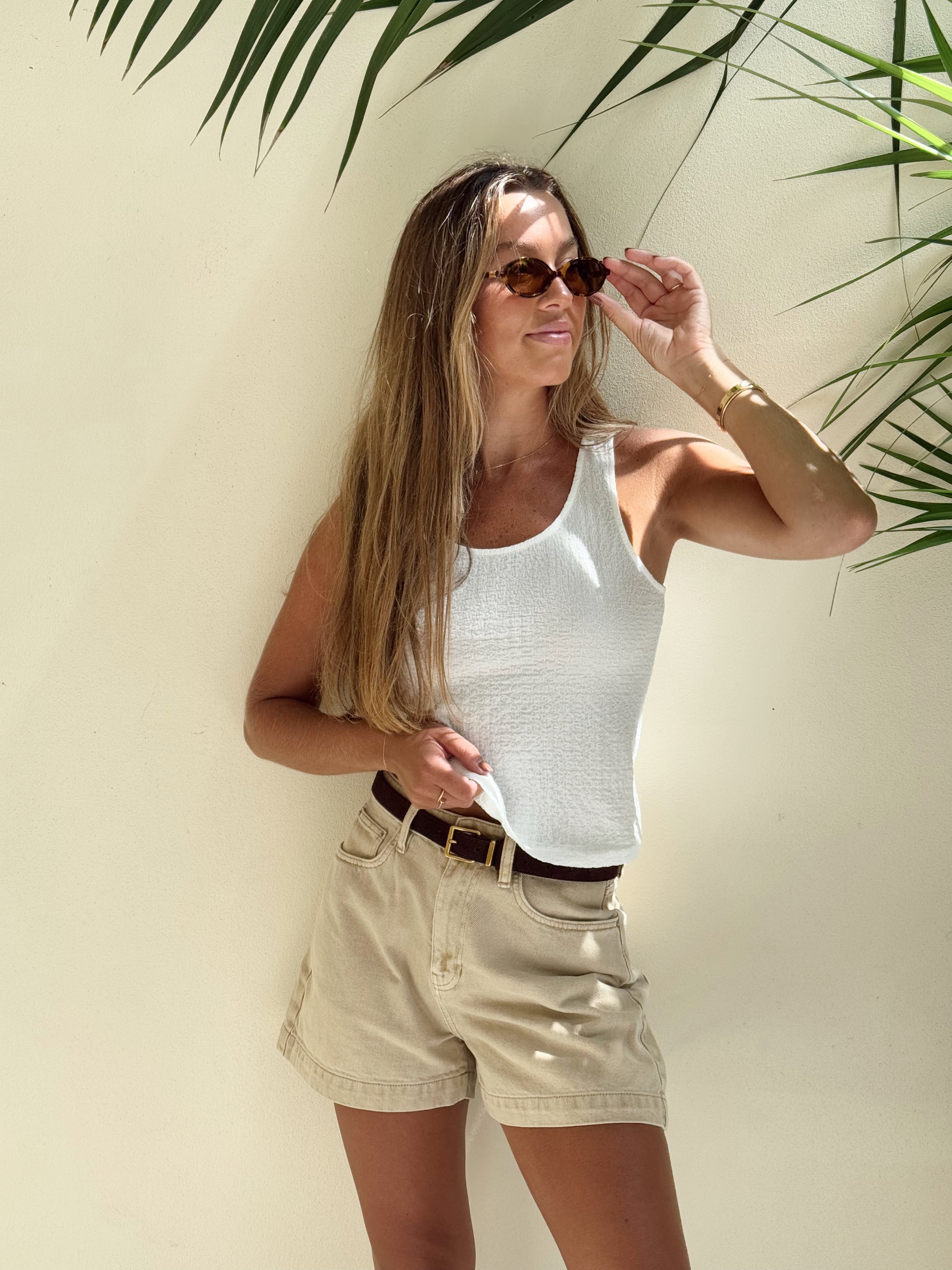 Alma Textured Tank - Ivory