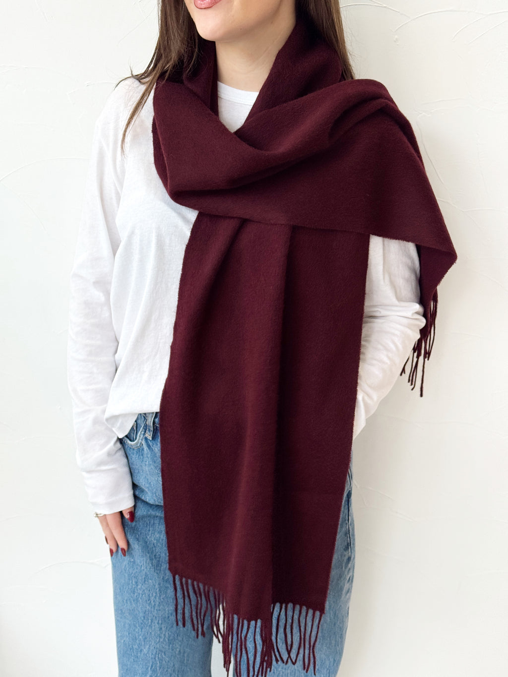 100% Wool Scarf - Plum