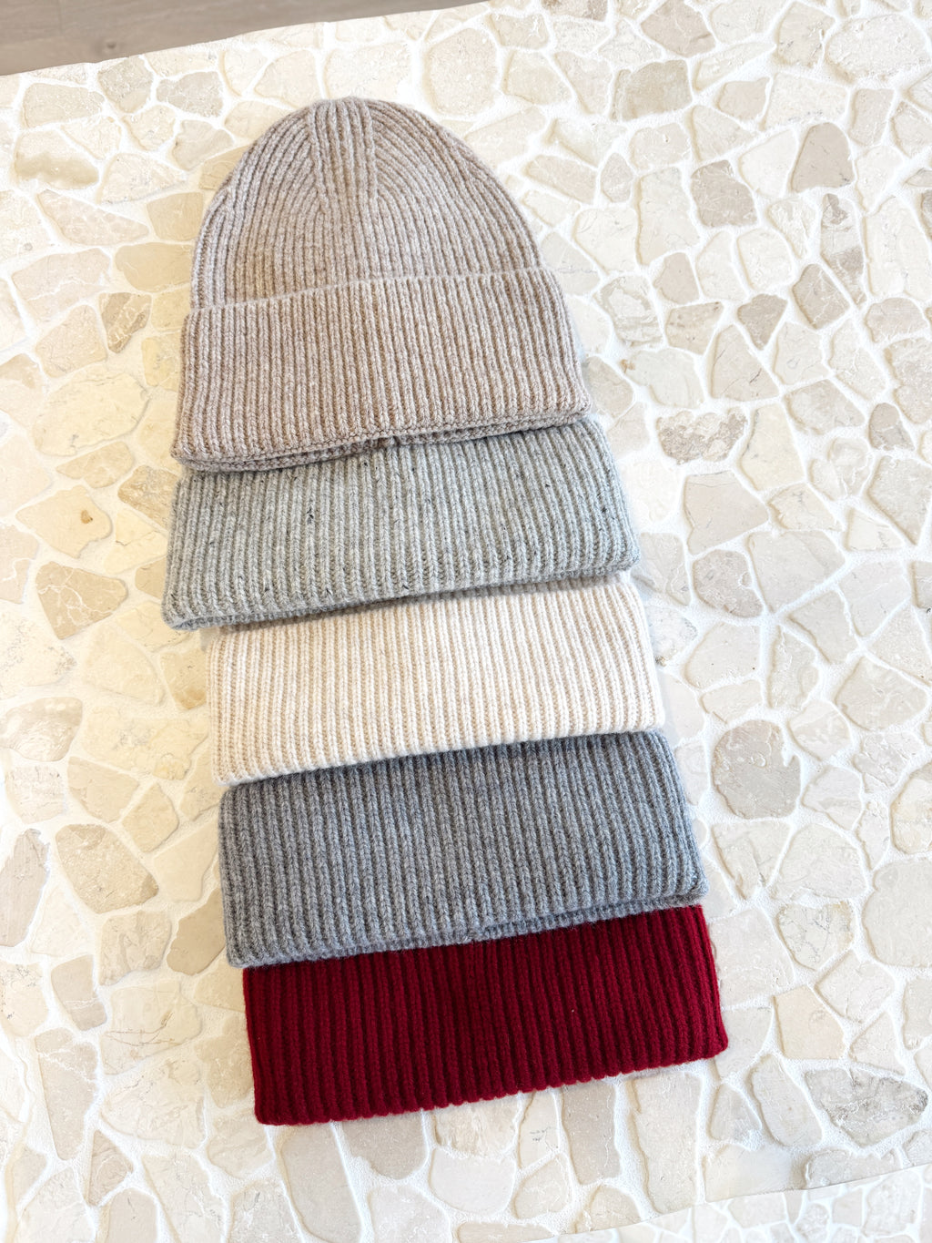 Merino Wool Beanie - Grey Marle