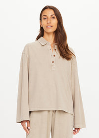 Soho Rhea Collared Top - Khaki