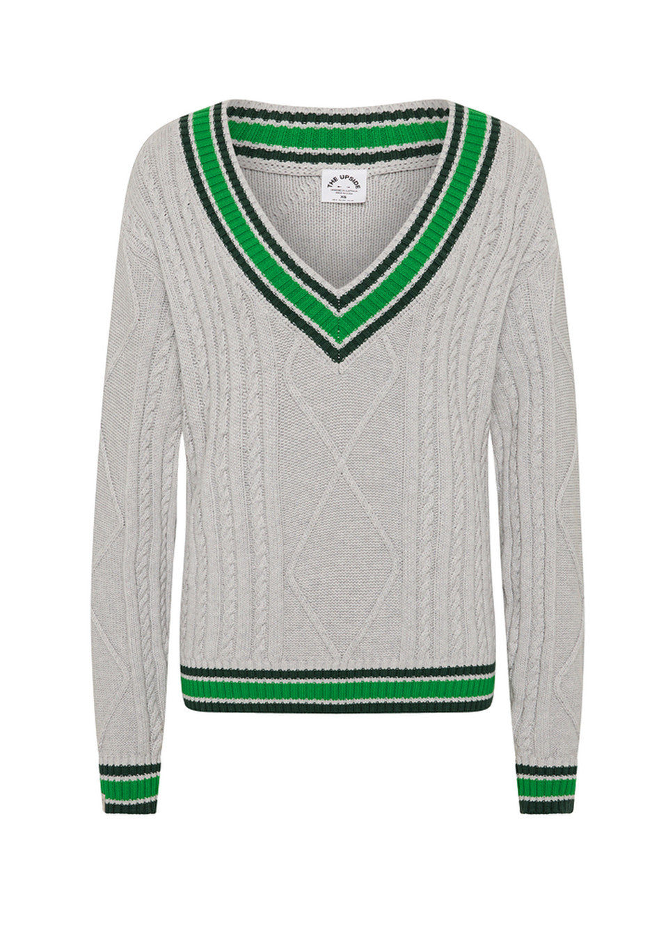 Josette V Neck Knit Sweater - Grey Marle