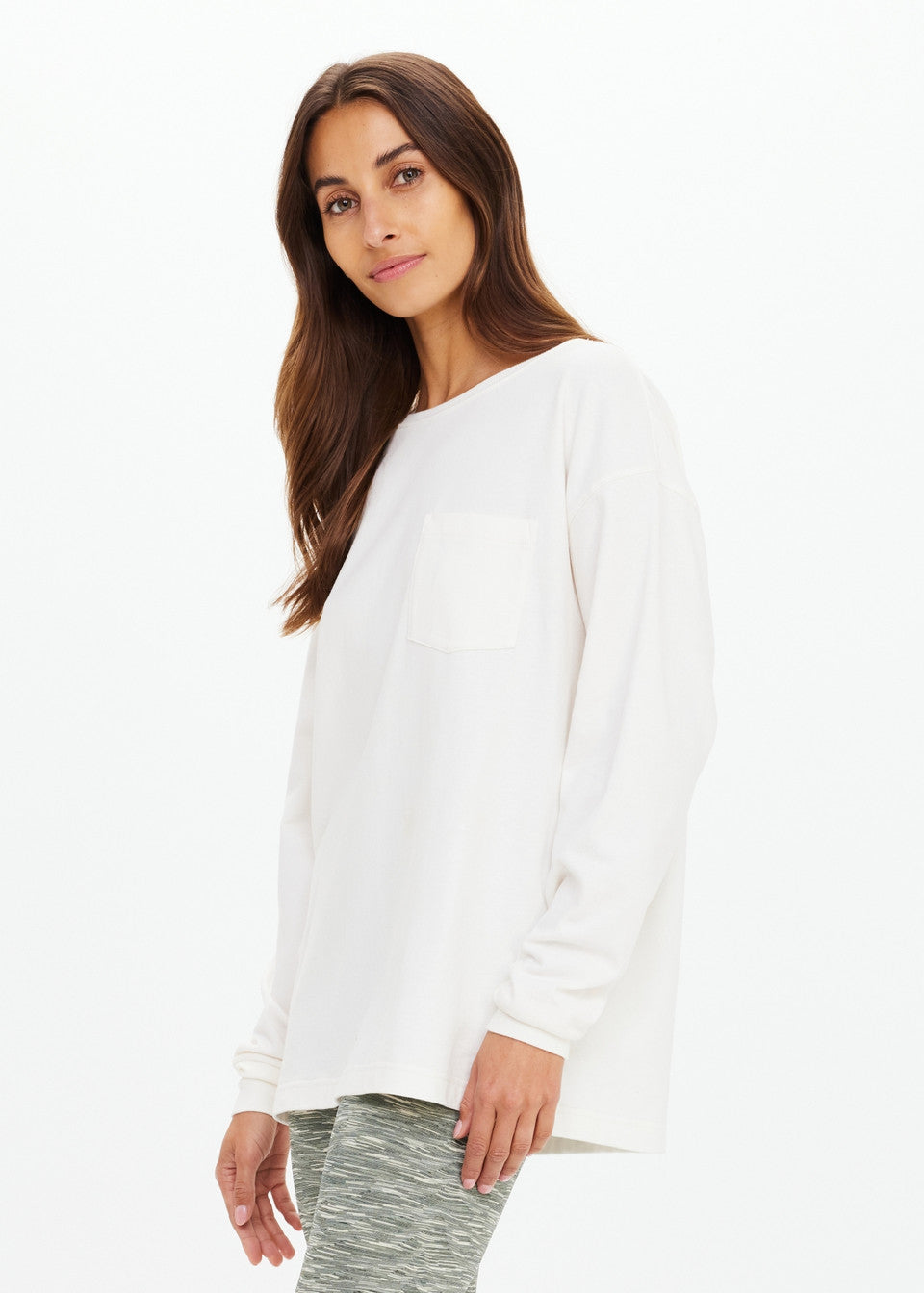 Soho Cara Long Sleeve Top - Creme