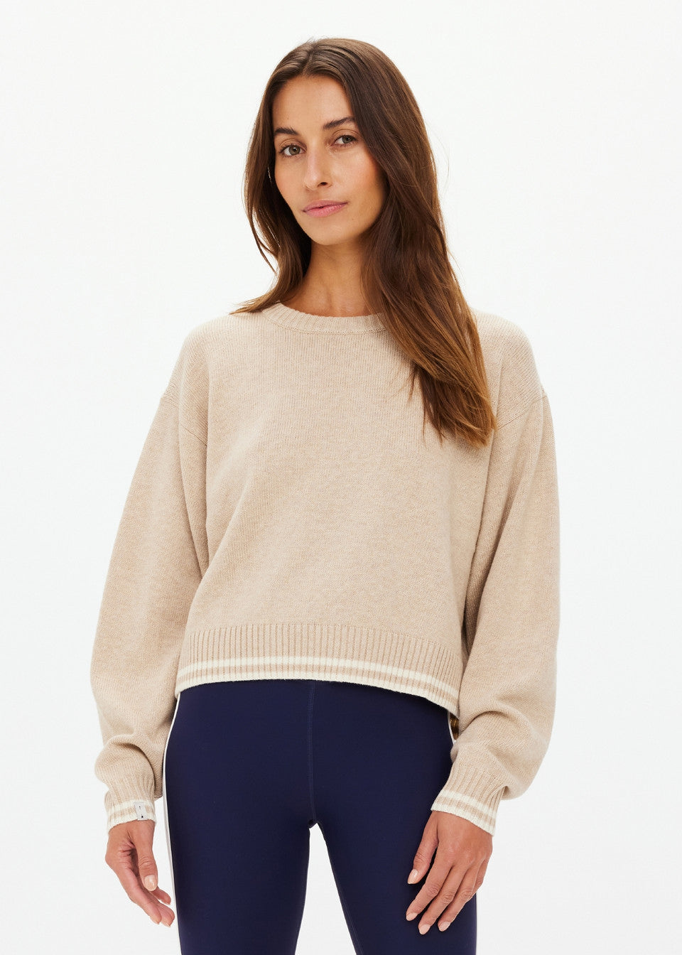 Xanthe Crew Neck Wool Sweater - Sand