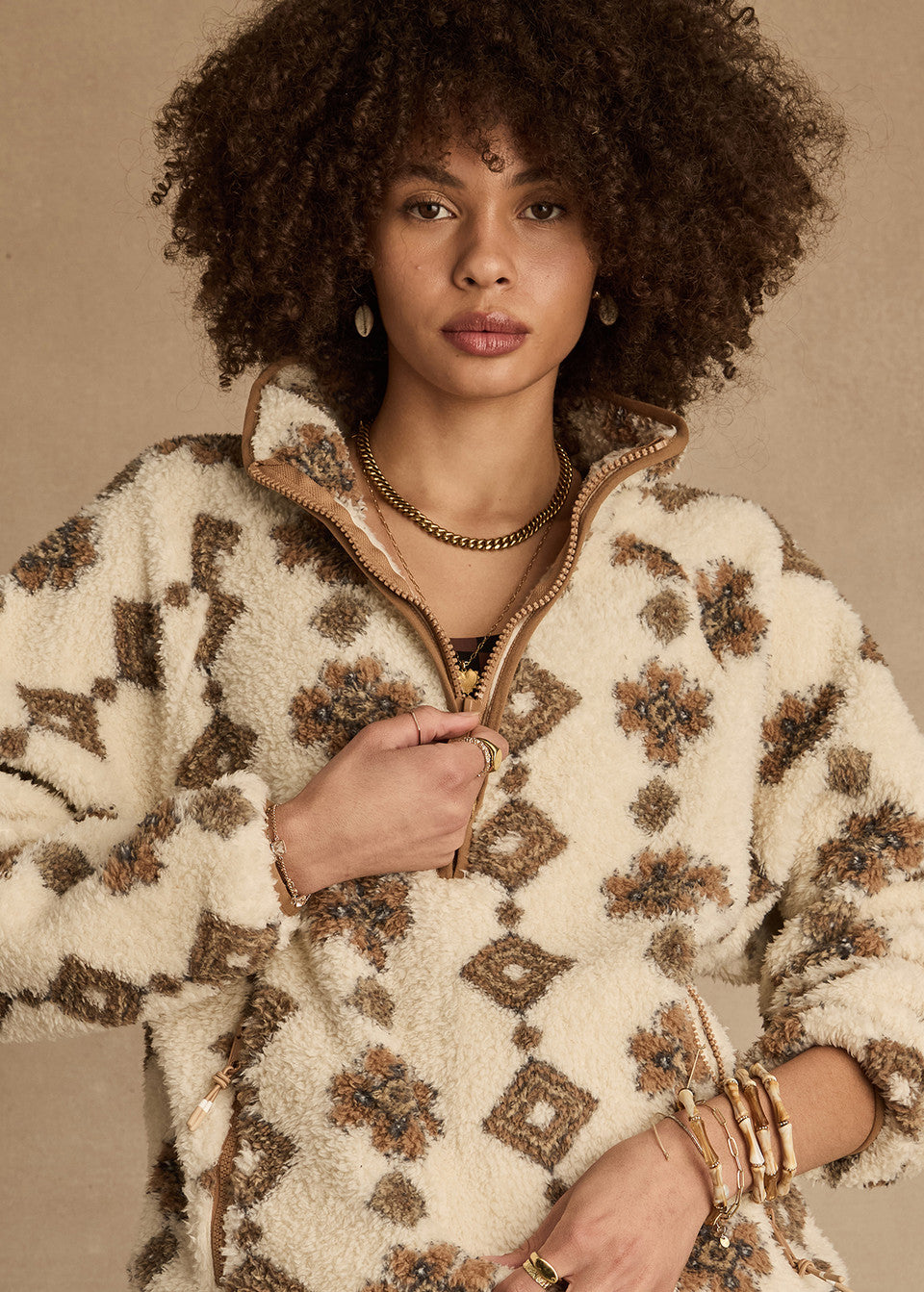 Harlow Fleece Pullover - Abstract