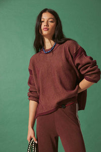 Josie Sweater - Merlot/Pecan