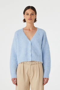 Liora Fluffy Cardigan - Sky