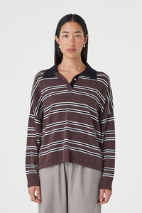 Rayne Knit Jersey - Espresso, Black & Cream Stripe