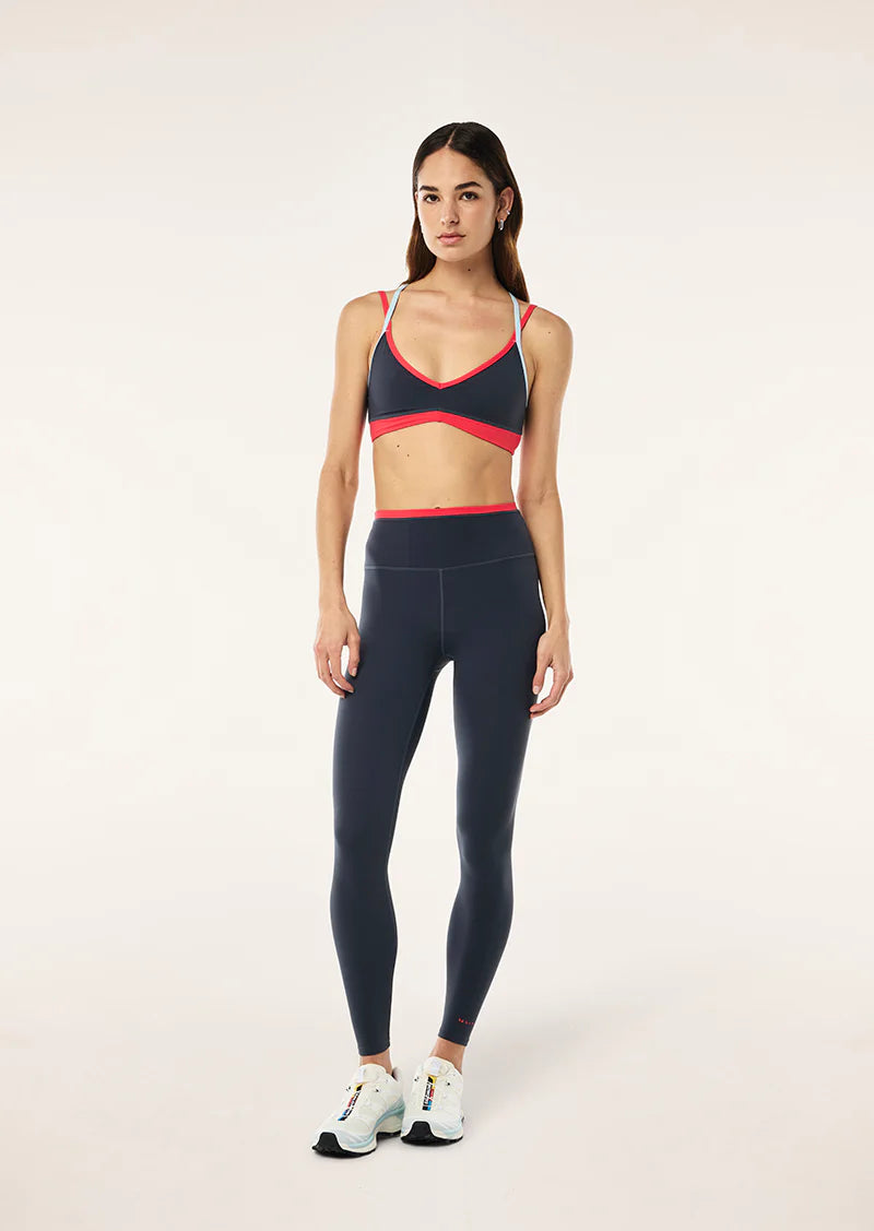 Vita Full Length Legging - Marine Blue/Strawberry