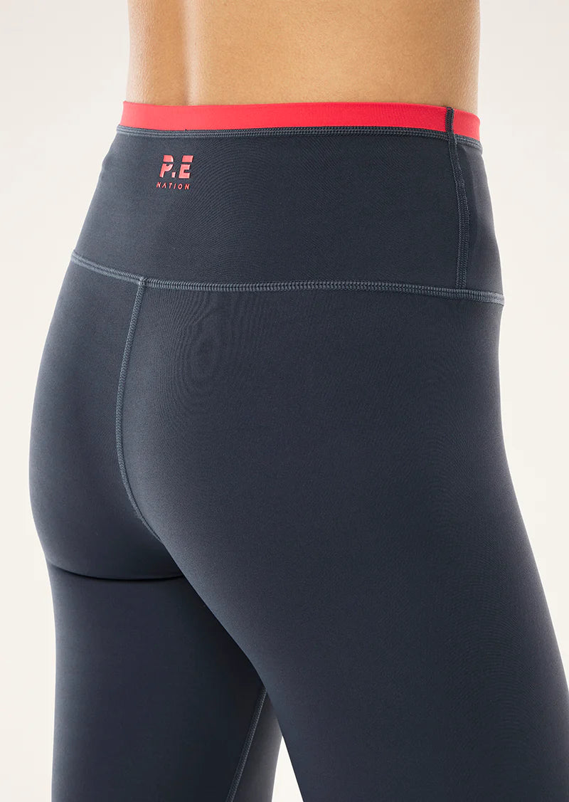 Vita Full Length Legging - Marine Blue/Strawberry