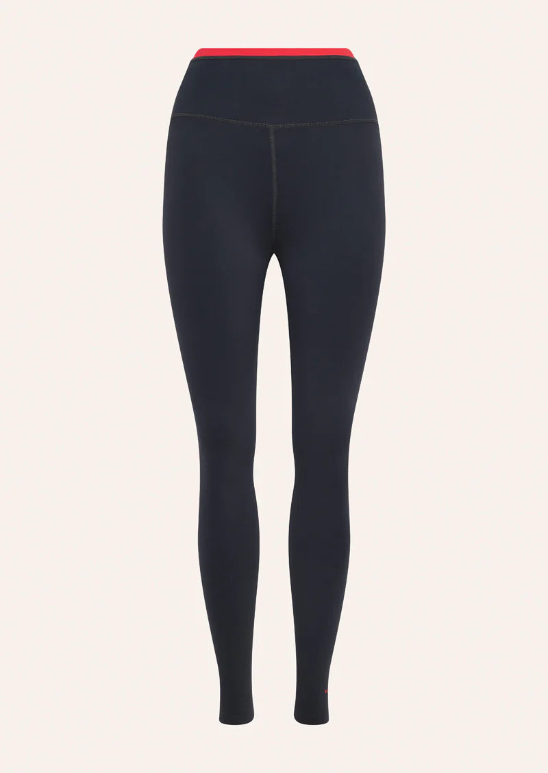 Vita Full Length Legging - Marine Blue/Strawberry