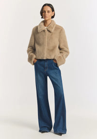 Elvira Faux Fur Jacket - Oat