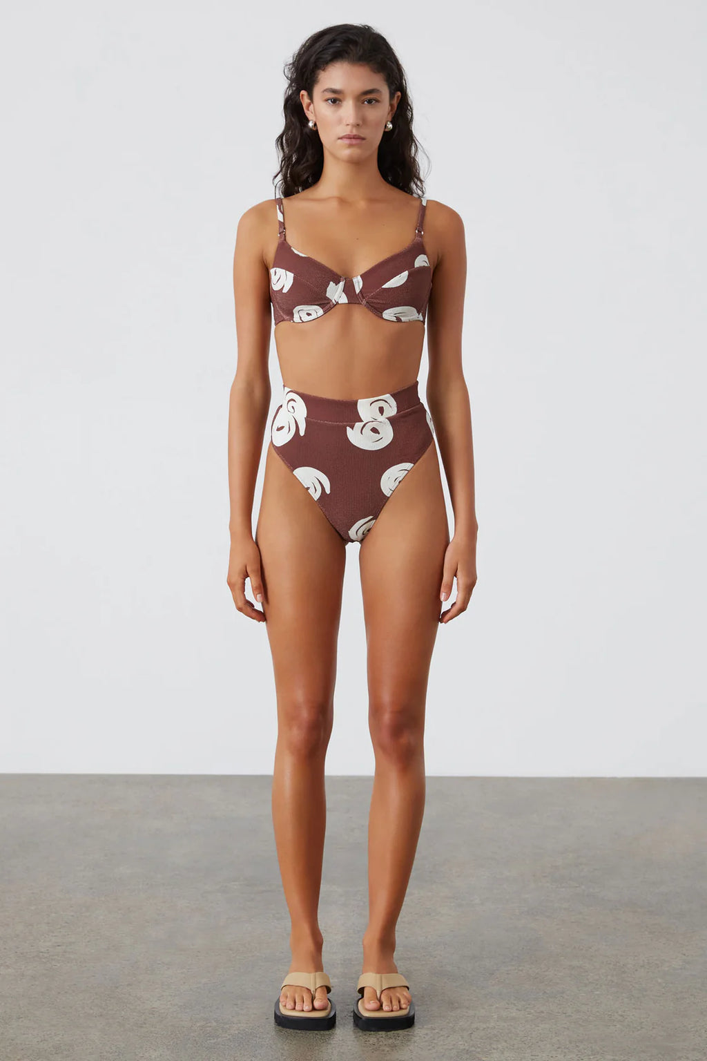 Cocoa Swirl Textured Balconette Bra Cup