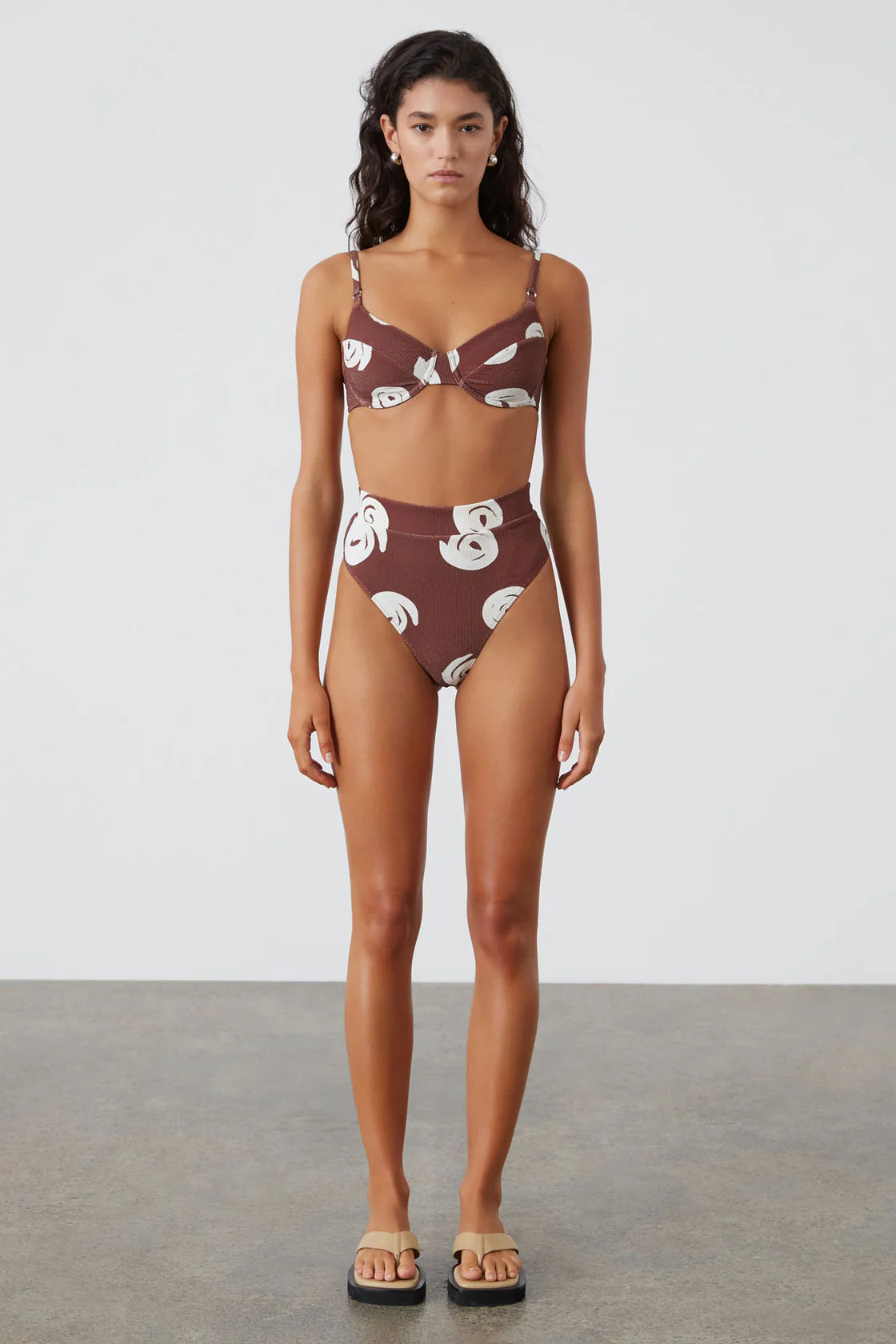 Cocoa Swirl Textured Balconette Bra Cup