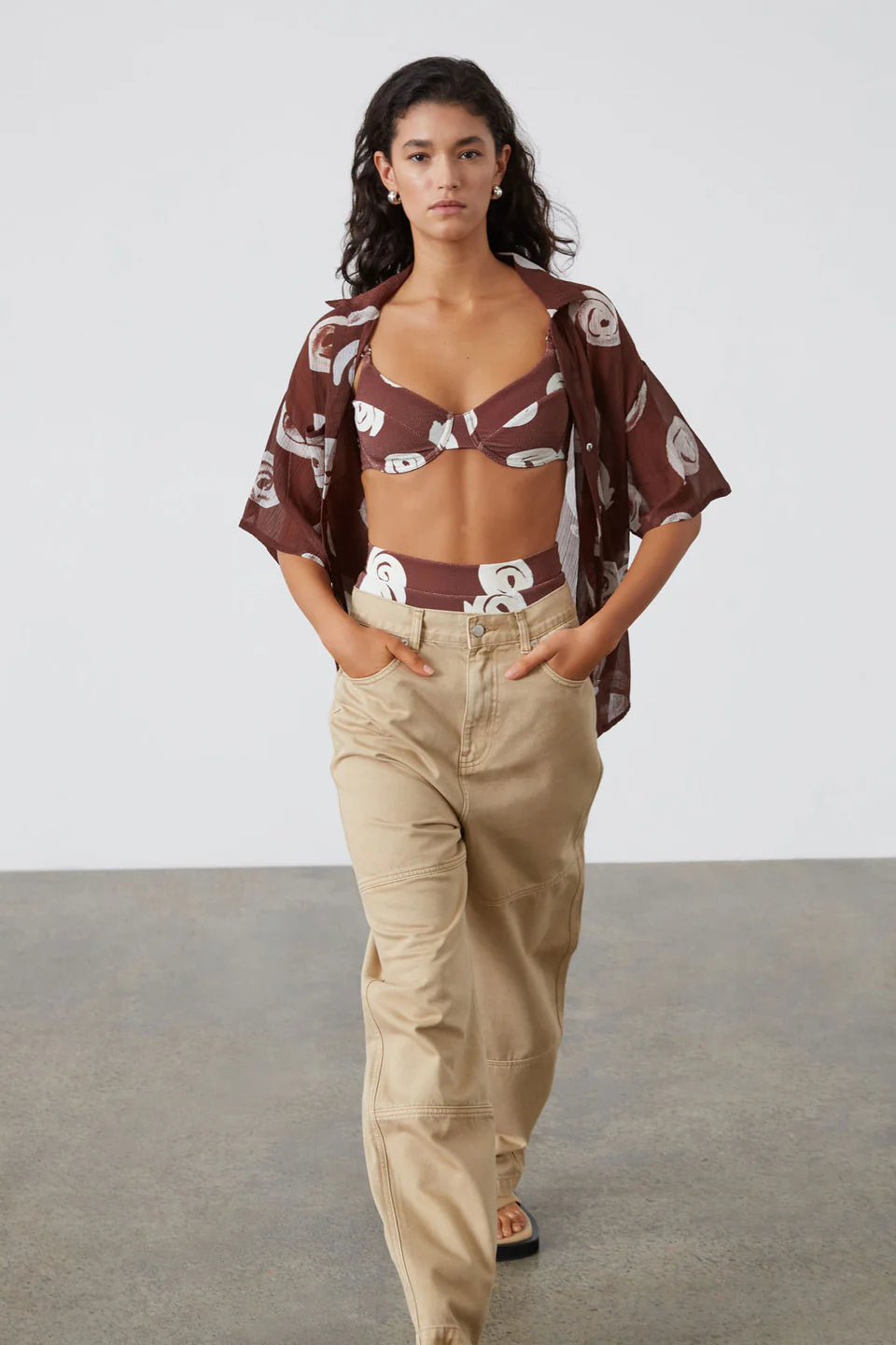 Cocoa Swirl Textured Balconette Bra Cup