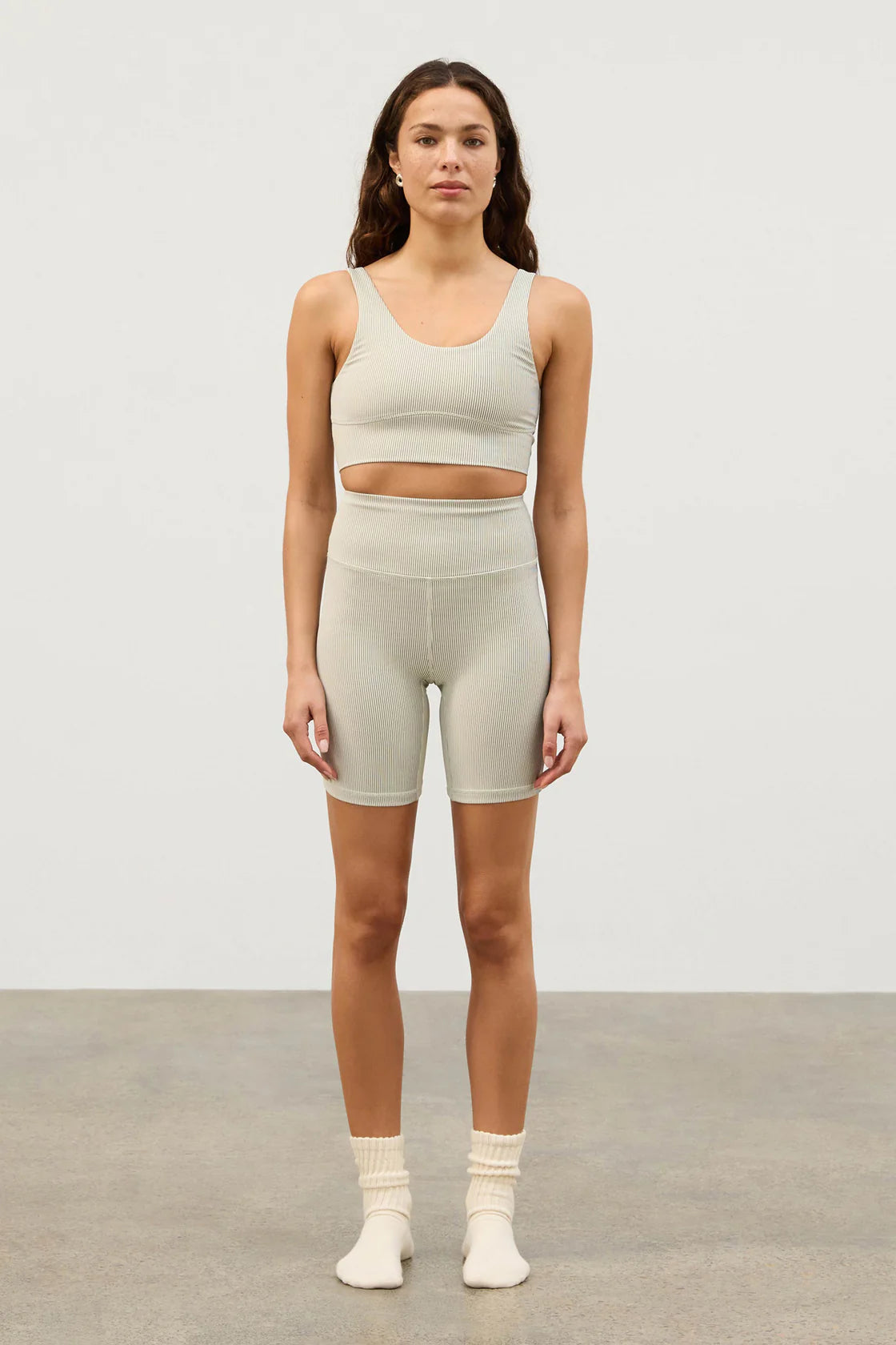 Coconut Stripe Rib 7" Bike Short