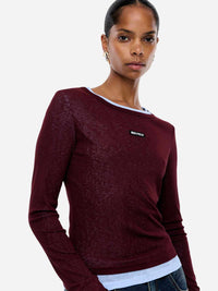 Blair Long Sleeve Top - Deep Cherry Red