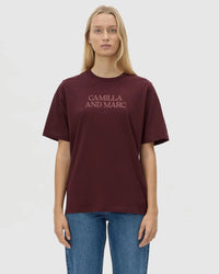 Odile Graphic Tee - Burgundy