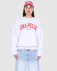 Mila Oversized Sweater - White Marle/Ena Pelly