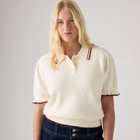 Supersoft Summer Short-Sleeve Polo - Egret/Cabernet