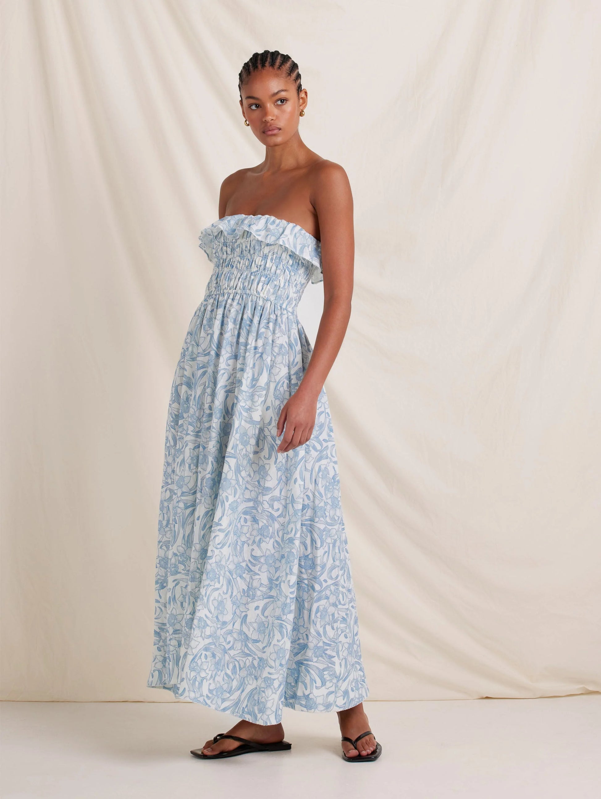 Shirred Midi Dress - Daffodil