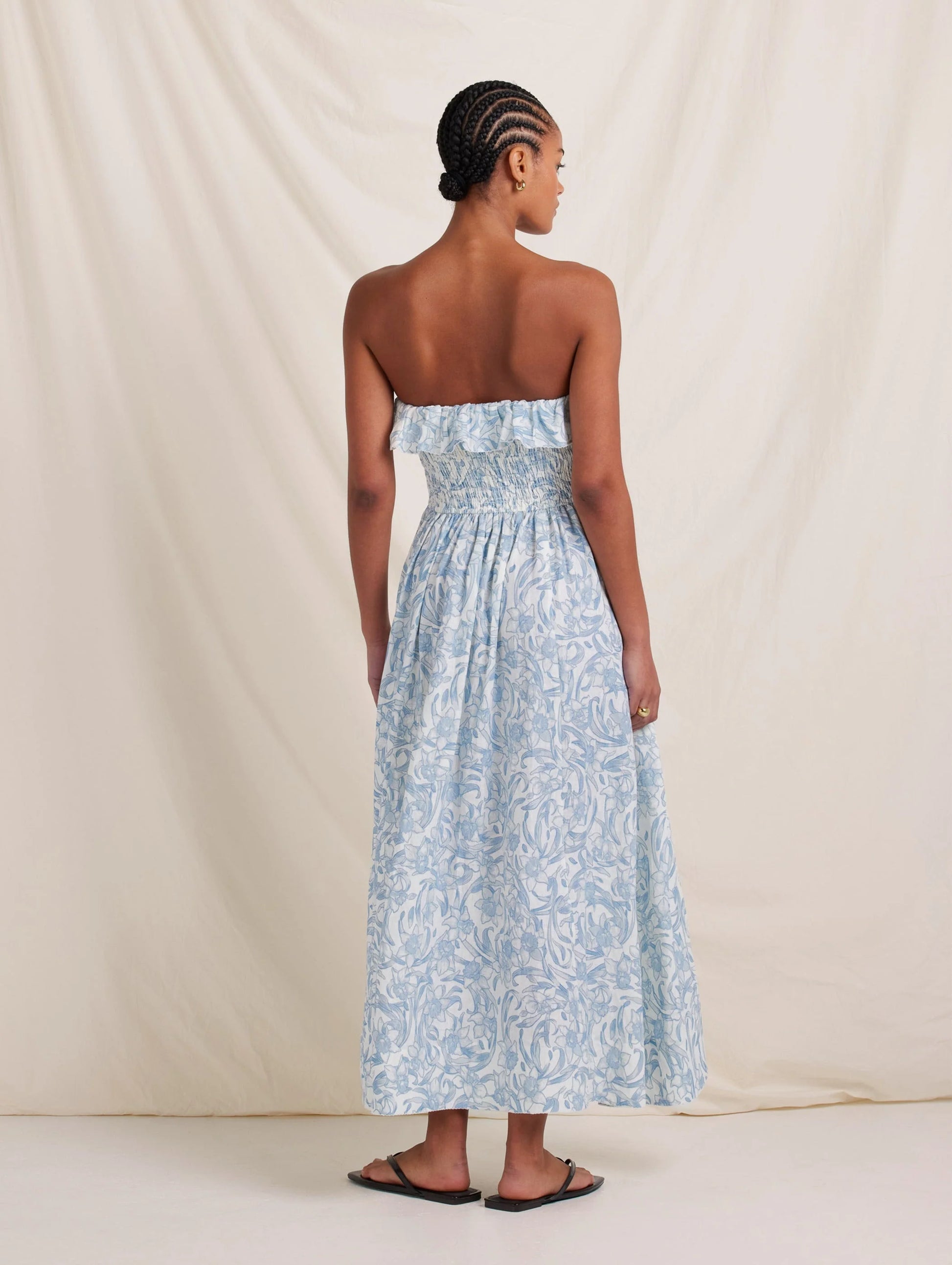 Shirred Midi Dress - Daffodil