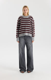 Wool Stripe Alpaca Knit - Partridge