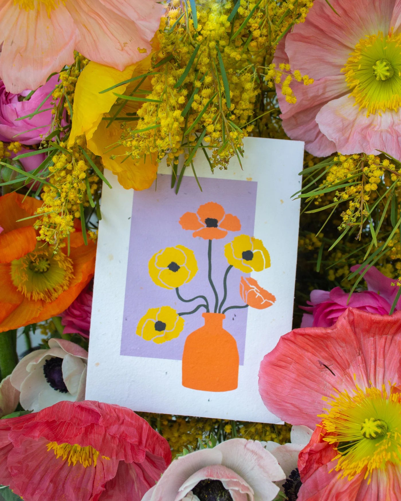 Poppy Card - Purple